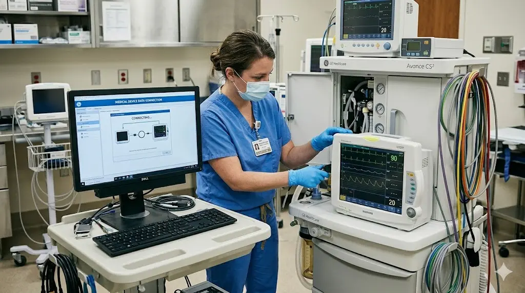 Kết nối monitor y tế với máy tính từ xa